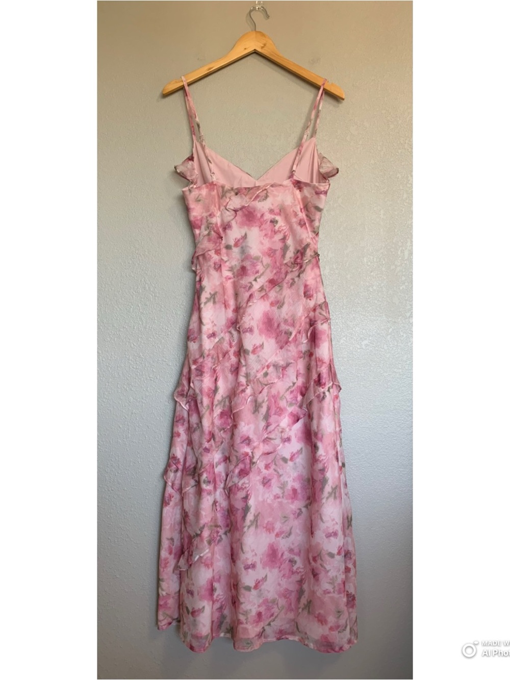 Lulus Large Dreamy Personality Pink Floral Ruffled Sleeveless Midi Dress NWT - Picture 9 of 17